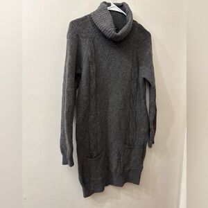 Massimo Dutti Charcoal Cowl Neck Sweater dress - size small - wool blend